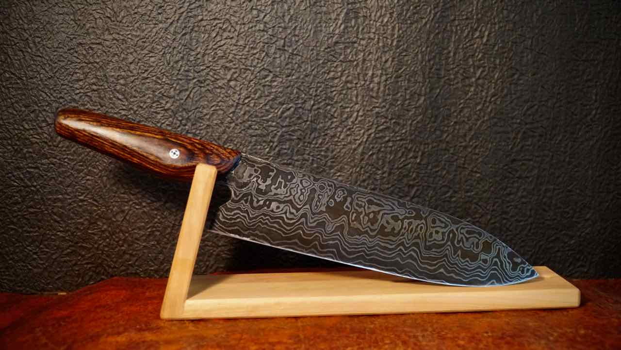 Custom Order for Random Pattern Damascus 8 Carbon Steel Chef Knife